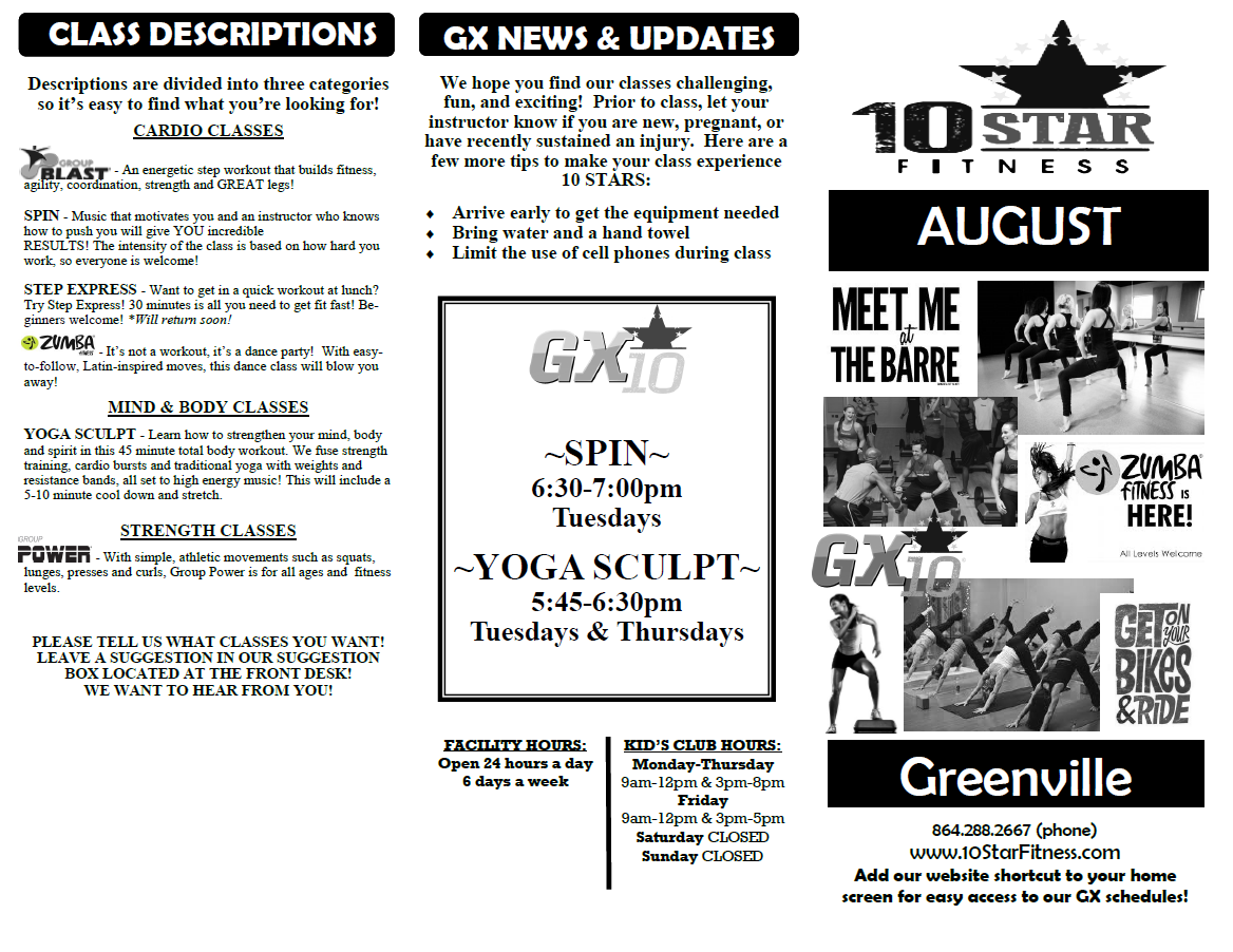 Greenville Schedule